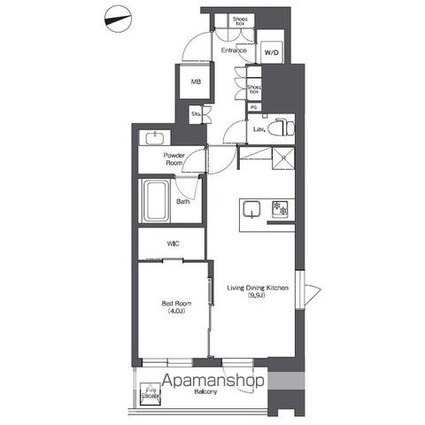 コンフォリア東陽町[1LDK/40.27m2]の間取図