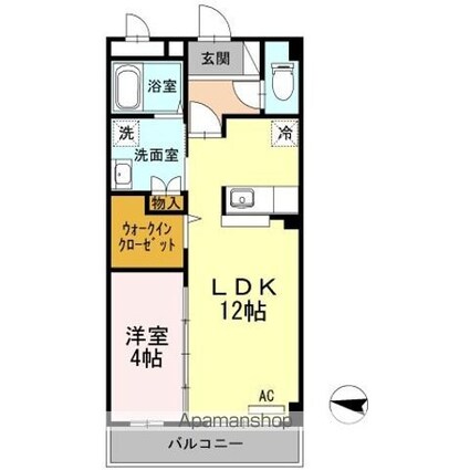 シャンテ・シャル[1LDK/43m2]の間取図