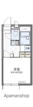 レオパレスウインドコート[1K/20.28m2]の間取図