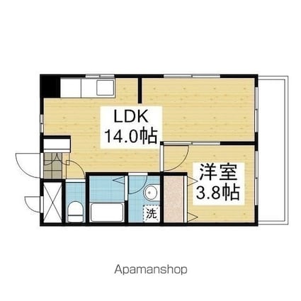 富士第３ビル[1LDK/36m2]の間取図