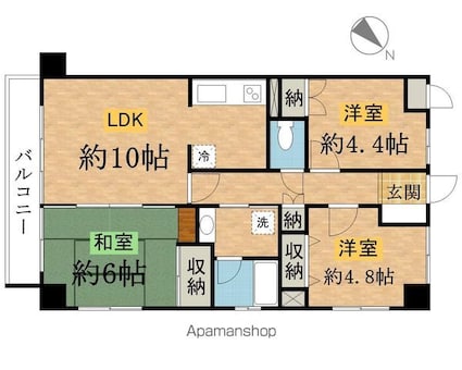石川ビル[3LDK/60m2]の間取図