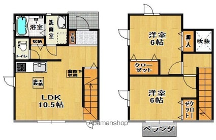 福島県郡山市台新１丁目[2LDK/58.92m2]の間取図