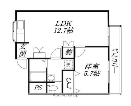 開花えれがんす[1LDK/41.45m2]の間取図