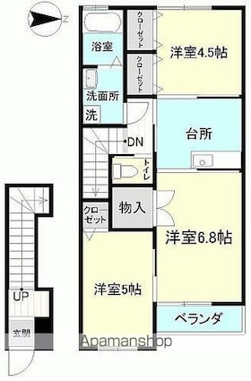 ジオ・イースト[3K/48m2]の間取図