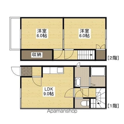 エスペランサＢ[2DK/52m2]の間取図