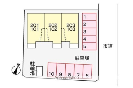 サンフェリーチェ[2LDK/57.19m2]の配置図