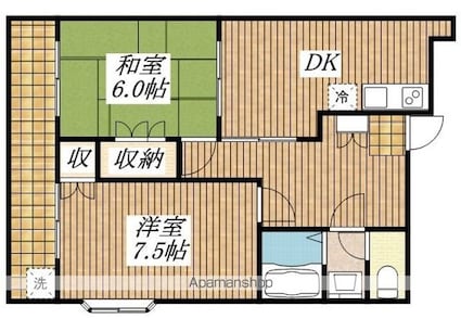 東京都立川市高松町２丁目[2DK/49.2m2]の間取図