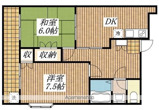 東京都立川市高松町２丁目[2DK/49.2m2]の間取図