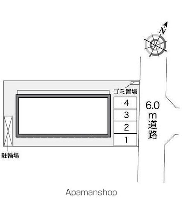 レオパレスマーブル福生[1K/23.71m2]の配置図