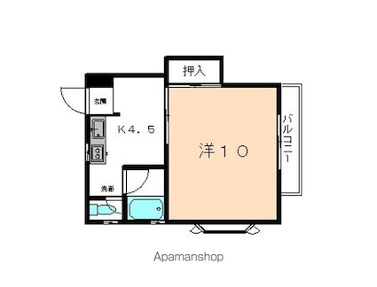 リップハイツ[1K/31.5m2]の間取図