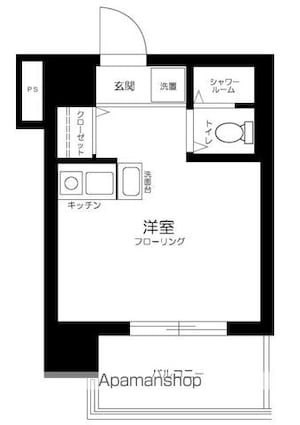 東京都中野区本町６丁目[1R/16.41m2]の間取図
