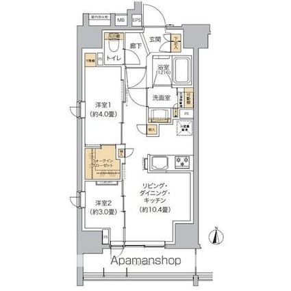 リビオメゾン東池袋[2LDK/42.51m2]の間取図