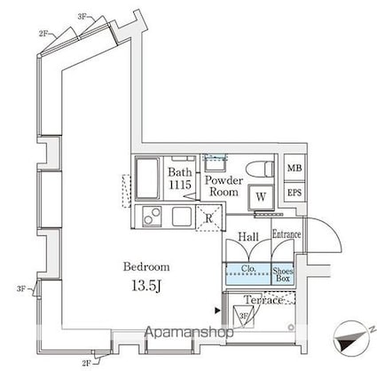 コージーコート四谷坂町[1R/30.84m2]の間取図