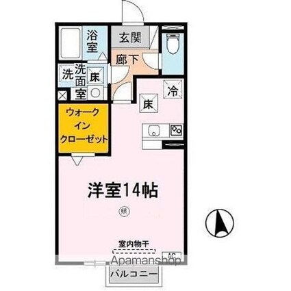 ソレアードｉ[1R/37.53m2]の間取図
