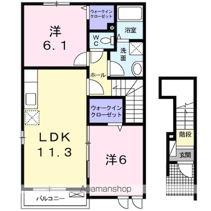 サンリット・スクエアＢ[2LDK/57.63m2]の間取図