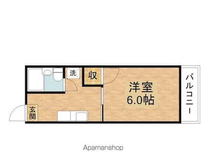狐山ハイツⅠ[1K/19.87m2]の間取図