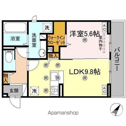 リエートパーク[1LDK/42.67m2]の間取図