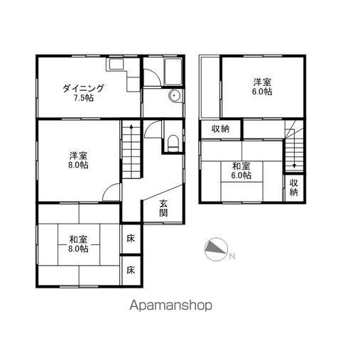 希望ヶ丘1丁目貸家の間取り写真