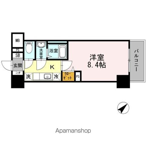 【新宿区西早稲田のマンションの間取り】