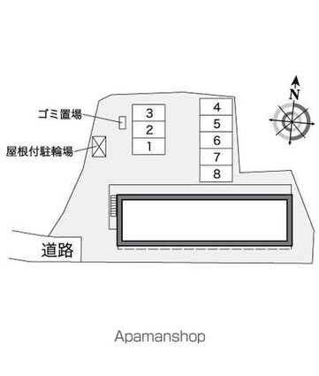 レオパレスパーチェ[1K/23.18m2]の配置図