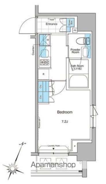 ルフォンプログレ千代田御茶ノ水[1K/25.12m2]の間取図