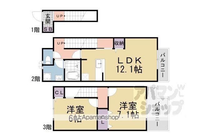 コーポ勢多II番館の間取り写真