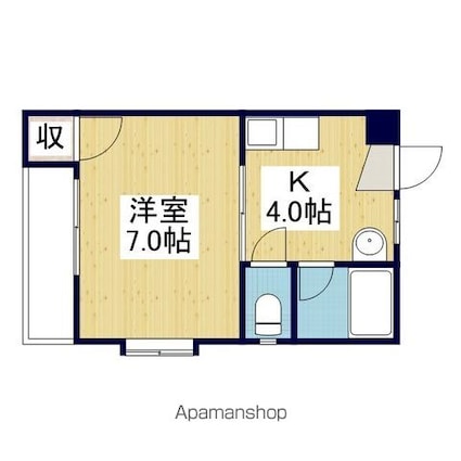 参川第２マンション[1K/22m2]の間取図