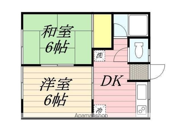 松葉住宅[2DK/34.78m2]の間取図