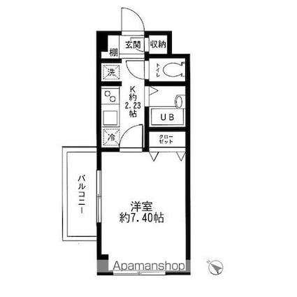 フォートラス板橋本町[1K/23.02m2]の間取図