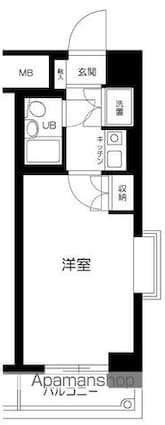 東京都板橋区本町[1K/18.63m2]の間取図