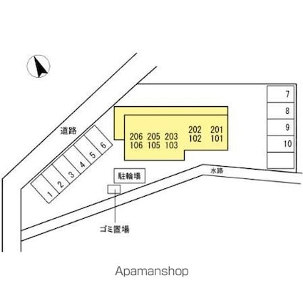 モーニンググローリー[1K/30.27m2]の配置図
