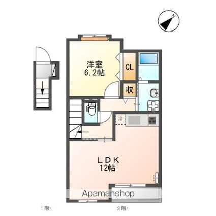 レ・セーナ[1LDK/50.22m2]の間取図