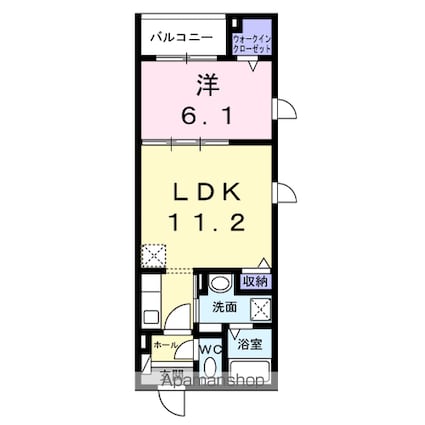 アガベ[1LDK/40.68m2]の間取図