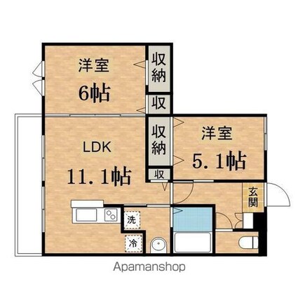 Ｄ－ｒｏｏｍさくら[2LDK/53.99m2]の間取図