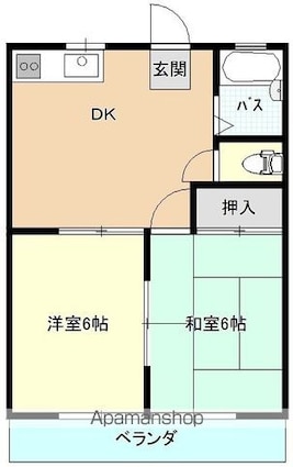 サンライフ浜Ⅰ[2DK/39m2]の間取図