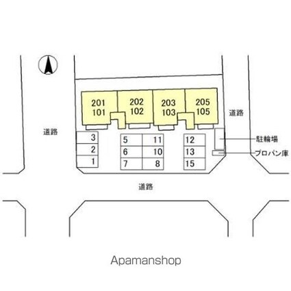 ファミール花の木[2LDK/55.4m2]の配置図