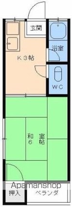 コーポ宮田[1K/17.81m2]の間取図