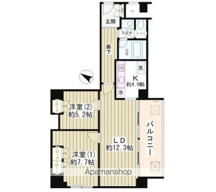 リバー＆タワー[2LDK/68.2m2]の間取図