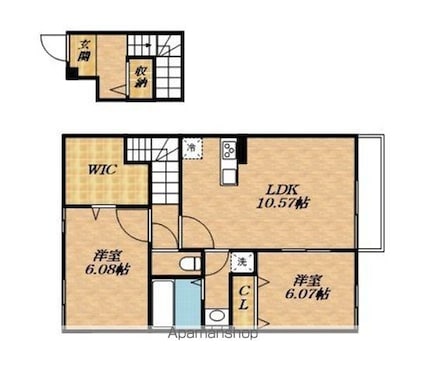 サザンクロスⅡ番館[2LDK/61.23m2]の間取図