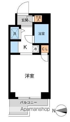 ウインベル錦糸町第３[1R/18.38m2]の間取図