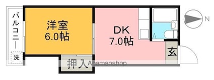 藤本商事第二ビル[1DK/30.6m2]の間取図