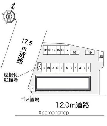 レオパレス小鳥山[1K/28.02m2]の配置図