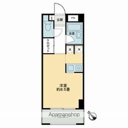 Ｔｈｅ　Ｂｌｕｅ　８[1R/24.75m2]の間取図