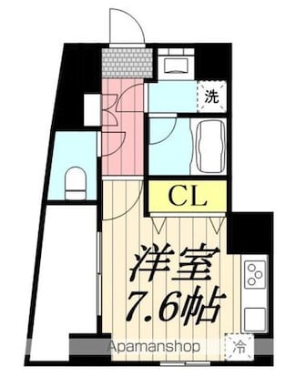東京都立川市錦町１丁目[1R/25.28m2]の間取図