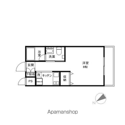 シュタットポルト[1K/28.74m2]の間取図