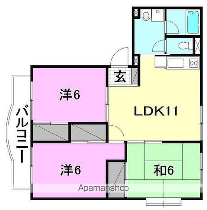 ファミール・シャンポール[3LDK/60.35m2]の間取図