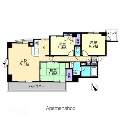 ダイアパレスロワイヤル栗林公園[3LDK/70.32m2]の間取図