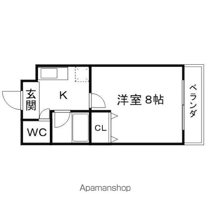 ＥＭ１０２２[1K/22m2]の間取図