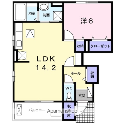 ベル　フィオーレ[1LDK/48.91m2]の間取図