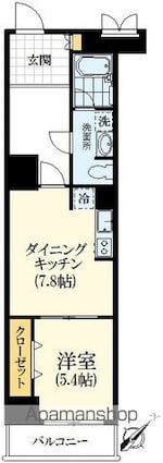 エスティメゾン東新宿[1DK/40.03m2]の間取図